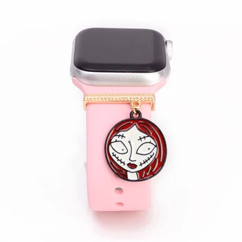 Забавный ремешок для часов со страшной гримасой, декоративная пряжка для Apple Watch, металлические подвески, аксессуары для силиконового ремешка для Iwatch Изображение 2