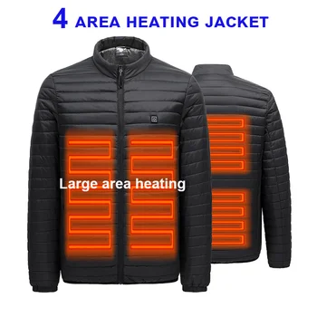 Одежда из хлопка с подогревом 4 Zones Heating Jacket Men Women Winter Outdoor Coat Waterpfoof USB Heating ded Jackets