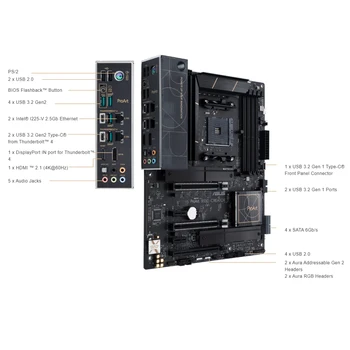 Материнская плата ASUS ProArt B550-CREATOR AMD B550 Ryzen AM4 ATX для разработчиков контента оснащена интерфейсом PCIe® 4.0, двойным разъемом Thunderbolt™ 4 Type-C Изображение 2