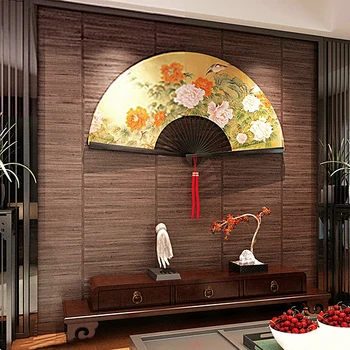 Винтажный фон с рисунком дерева в китайском стиле, сизалевые обои для стен, рулон водонепроницаемых соломенных обоев, Гостиная, спальня Изображение 2