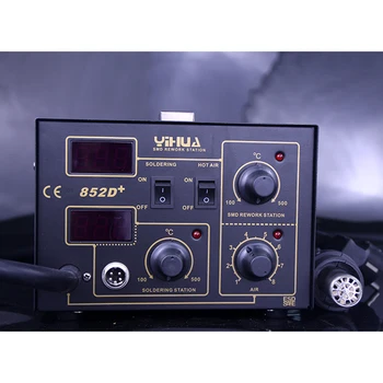 Ремонт телефона YIHUA 852D + Бесщеточный вентилятор Пистолет горячего воздуха Железная Паяльная станция Воздушная Паяльная машина smd паяльная станция для переделки
