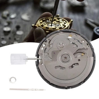 Механизм NH34/NH34A + Ручка механизма + Пружинное колесо времени с высокоточным автоматическим механическим часовым механизмом Изображение 2