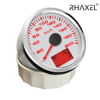 RAXEL Водонепроницаемый Датчик скорости GPS Спидометр 0-120 км/ч 0-200 км/Ч Одометр для Авто Грузовика с 8 Цветами Подсветки 85 мм 9-32 В Изображение 2