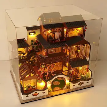 Новый кукольный дом, деревянная мебель, миниатюрный дом, сделай сам, собери 3D миниатюры, наборы головоломок для кукольного домика, игрушки для детей, подарок на день рождения Изображение 2
