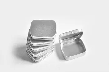 20 штук Серебряная жестяная коробка Металлическая откидная для хранения мятных жевательных конфет 5.8*4.5*1.5 см