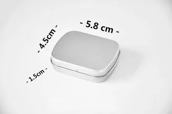 20 штук Серебряная жестяная коробка Металлическая откидная для хранения мятных жевательных конфет 5.8*4.5*1.5 см Изображение 2