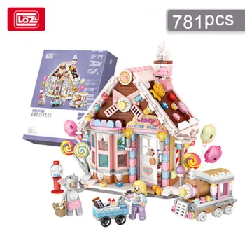 LOZ 1224 Архитектура Веселого Рождества, дом, дерево, Олень, 3D мини-блоки, кирпичи, строительная игрушка для детей