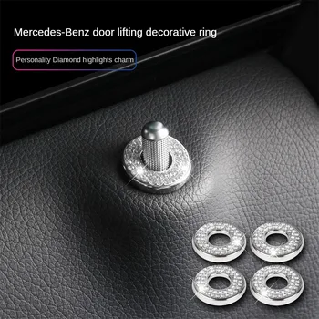 Декоративная крышка дверного засова, блестящие круговые наклейки, внутренняя отделка, внутренний дверной замок, выдвижная крышка для дверного подъемника Mercedes-benz Diamond