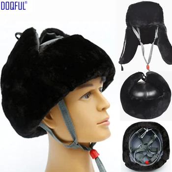 Зимний теплый защитный шлем для работы, АБС-оболочка, Морозостойкая Защитная шапка для ушей, Длинная Плюшевая шапка Высокого качества