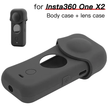 Силиконовый чехол Insta 360 ONE X2 + Защитная крышка объектива для Корпуса камеры Insta ONE X2, Крышка Объектива, Аксессуар для защиты от пыли и царапин