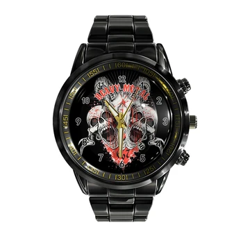 Новые мужские часы Трендовый модный цвет Черно-белые часы с черепом Повседневные деловые кварцевые наручные часы
