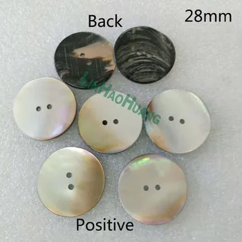 Кнопки из натуральной оболочки 30шт серого цвета 9,15,28 мм с 2 отверстиями, плоская жемчужина материнских кнопок, 2 боковых полироли