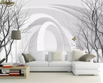 beibehang Пользовательские фотообои фреска современные минималистичные абстрактные деревья 3D космическая фреска ТВ фон настенная бумага de parede