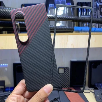Для Samsung Galaxy Z Fold 4 Case, Бамперы из настоящего углеродного волокна военного класса, Броневой чехол для Z Fold 4/Z Fold3 case, тонкий Изображение 2
