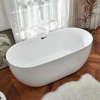 Акриловая семейная ванна для маленькой квартиры, термостатическая ванна с тонкими краями, независимая интегрированная ванна императорской наложницы Изображение 2