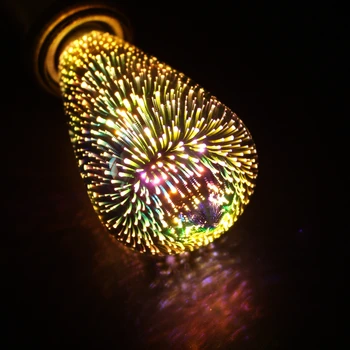 Светодиодная лампа E27 ST64 Super Fireworks Light 3D 220v Домашняя Декоративная лампа переменного тока 85-265 В, Винтажные лампы накаливания, украшение на День рождения
