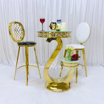 Оптовая цена новый дизайн в форме змеиного коктейльного стола и стула для свадебного мероприятия