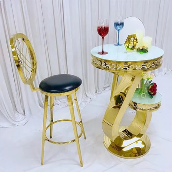 Оптовая цена новый дизайн в форме змеиного коктейльного стола и стула для свадебного мероприятия Изображение 2