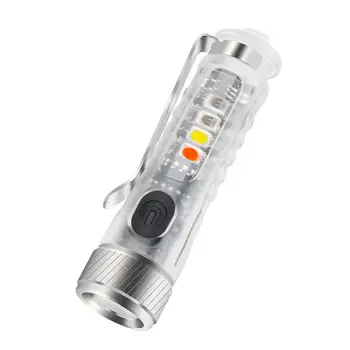Светодиодный мини-фонарик-брелок, супер яркий USB-C, быстрая зарядка, портативный многофункциональный ночной фонарик, основная боковая лампа с зажимом