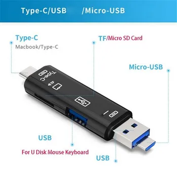 100шт Micro USB Type C USB TF Card Reader OTG Концентратор Адаптер для телефона ПК Изображение 2