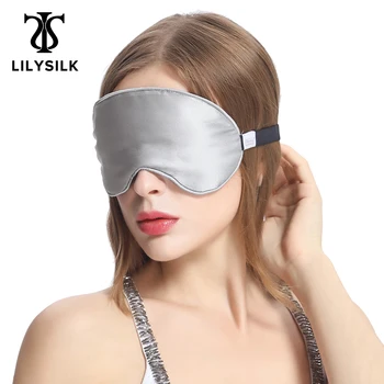 LILYSILK Шелковая маска для сна для женщин, Маски для сна для мужчин, Маска для сна с широкой эластичной лентой, Серебристо-серый, Бесплатная доставка