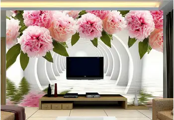 3d обои на заказ, фотообои из нетканого материала, Романтический цветочный коридор, 3d настенные росписи, обои для стен, трехмерная картина для гостиной Изображение 2