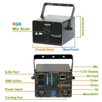 Программа для SD-карты 2 Вт RGB DMX Лазерная Анимация Сканирующий Проектор Сценическое Освещение Рождественская Вечеринка DJ LED Bean Lights Сканер ILDA File DM-M1 Изображение 2
