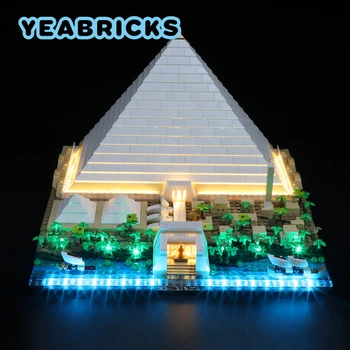 Комплект светодиодных ламп YEBRICKS для 21058, набор строительных блоков пирамиды (не включает модель), кирпичные игрушки для детей