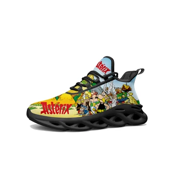 Asterix Adventure Obelix Кроссовки на плоской подошве Для Мужчин И Женщин, Подростковые Спортивные Кроссовки Для Бега, Высококачественная Сетчатая Обувь Со Шнуровкой В Стиле Аниме На Заказ Изображение 2