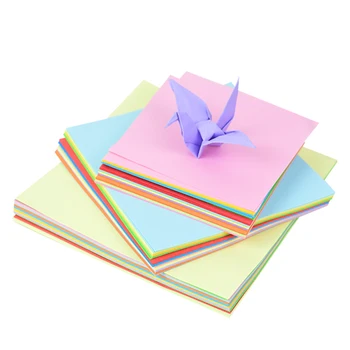 100 шт. Квадратная бумага Оригами, Двойные стороны, Однотонная Складная бумага, Многоцветная Детская Ручная работа, декор для Скрапбукинга