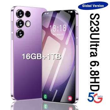 2023 S23 Ультра Смартфон 6,8 Дюймов HD Полноэкранный 6800 мАч 16 ГБ + 1 ТБ Мобильные Телефоны Android Глобальная версия 3G 4G 5G Сотовый Телефон