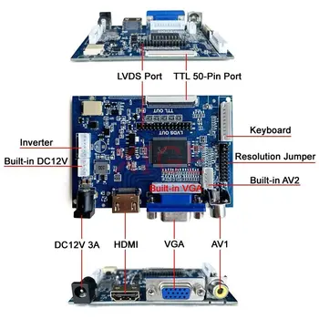 Плата драйвера контроллера Подходит для HSD101PFW2-A00/A02/B00 1024*600 ЖК-монитора 10,1 