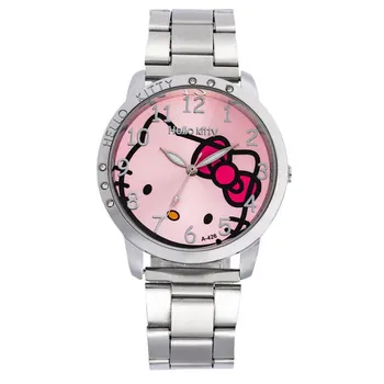 Женские часы UTHAI C05 Корейского производства, Повседневный стальной ремешок для часов с милым котом, Детские кварцевые наручные часы с героями мультфильмов для девочек