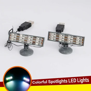 2 шт. Светодиодный красочный прожектор, USB-интерфейс, совместимый со строительными блоками legoeds Серии Street City, кирпичный светильник Изображение 2