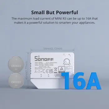Sonoff Mini R3 16A Wifi Smart Switch Met S-MATE Schakelaar Mate Geen Neutrale Draad Удаленная работа с Alexa Google Home Thuis Изображение 2