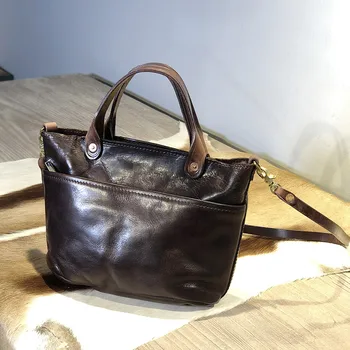 Дизайнерская роскошная оригинальная винтажная женская сумка из натуральной кожи высшего качества, женская уличная сумка-мессенджер из натуральной воловьей кожи