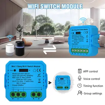 Модуль Tuya WiFi Smart Switch Умный дом мини выключатель света своими руками Работает с Alexa Google Home Требуется нейтральный провод Alice Изображение 2