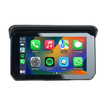 5-дюймовый двойной Bluetooth 5.0 мотоциклетный GPS-навигатор Сенсорный экран IP65 Водонепроницаемый мотоцикл CarPlay Беспроводной Apple CarPlay Androi