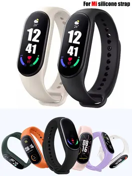 Ремешки для часов Xiaomi Mi Band 7, силиконовый браслет на запястье, Mi Band 5, 6, NFC, сменный ремешок pulsera Sport correa mi band 7, 6, 3, 4, 5