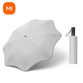 Xiaomi Зонт с круглым углом, ночной светоотражающий Автоматический Зонт, складной, от ударов, черный клеевой зонт от ветра