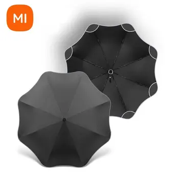 Xiaomi Зонт с круглым углом, ночной светоотражающий Автоматический Зонт, складной, от ударов, черный клеевой зонт от ветра Изображение 2