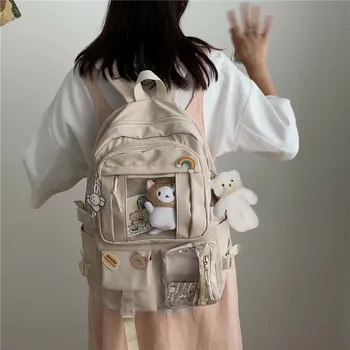 Сумка школьника, детский плюшевый рюкзак Kawaii и школьный унисекс, большой рюкзак для мальчиков, вместимость для девочек-подростков, милый медведь 3d