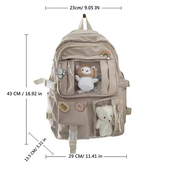 Сумка школьника, детский плюшевый рюкзак Kawaii и школьный унисекс, большой рюкзак для мальчиков, вместимость для девочек-подростков, милый медведь 3d Изображение 2