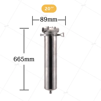 20-дюймовый предварительный фильтр 304 Корпус фильтра для горячей воды из нержавеющей стали DN15 DN20 DN25 для высокотемпературного фильтра для воды с высоким расходом