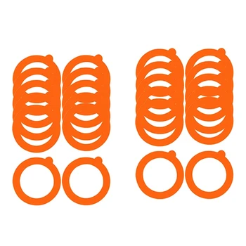 Сменная силиконовая прокладка из 24 упаковок, герметичные резиновые уплотнительные кольца для крышек банок Mason, Герметичный консервный силикон, оранжевый