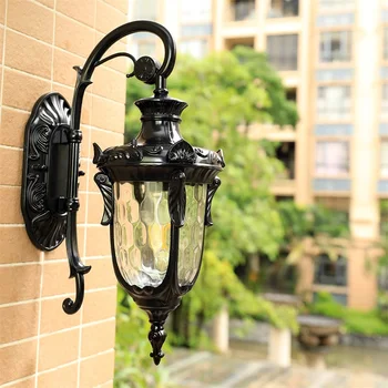 Наружное водонепроницаемое бра, классический ретро черный наружный настенный светильник, светодиодный декоративный светильник для домашнего прохода