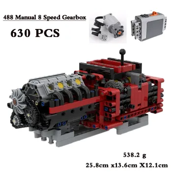 MOC-41 Строительные блоки 488 Двигатель Коробка Передач Двигатель Собранная модель Игрушки 630 шт. Строительный блок Игрушка Подарок 