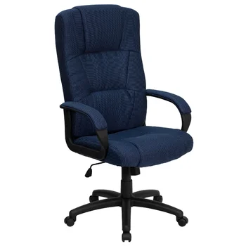 Флэш-мебель Rochelle С высокой спинкой из темно-синей ткани, Вращающееся офисное кресло для руководителей с подлокотниками, Офисное кресло с откидной спинкой Изображение 2