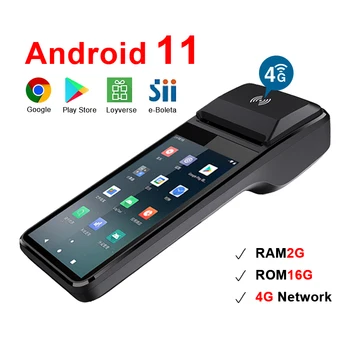 Новая система Android 11 4G POS КПК С NFC 1D Сканером 58 мм BT Термопринтер для чеков WiFi Терминал для Loyverse SII Изображение 2
