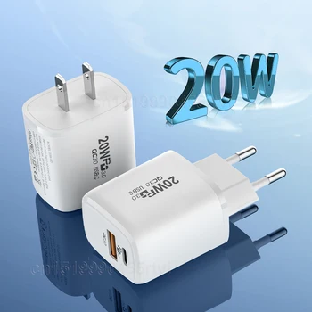 20 Вт Быстрое зарядное устройство USB Type C Для iPhone 13 12 Pro Quick Charge 4,0 QC3.0 PD USB Type C Быстрая Зарядка Дорожное Настенное Зарядное Устройство EU/US